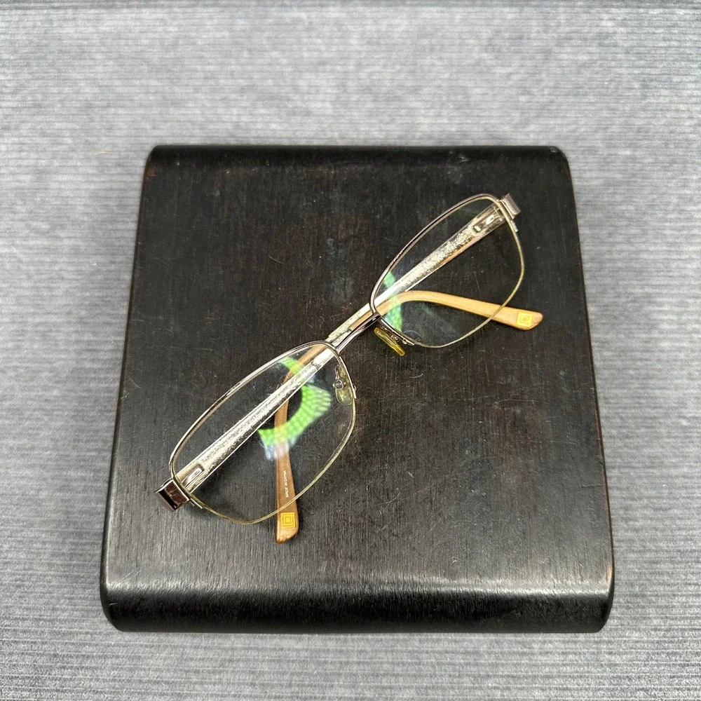 Liz Claiborne L611 Bronze Gold Textured Temple Y2K Eyeglasses Frames 54-17-135